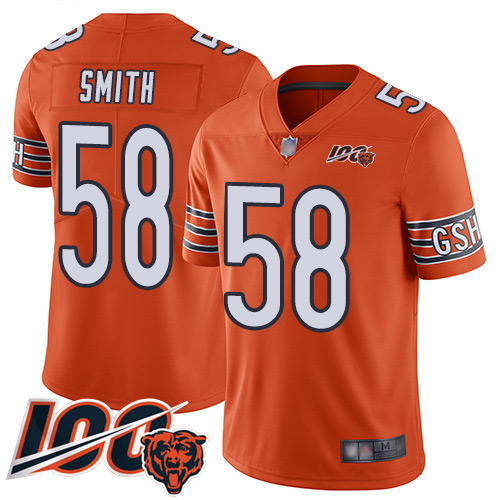 Chicago Bears Limited Orange Men Roquan Smith Alternate Jersey NFL Football #58 100th Season->women nfl jersey->Women Jersey